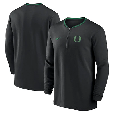 Haut à manches longues et demi-zip Nike Sideline Coach Performance Oregon Ducks 2024 pour homme, noir