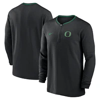 Haut à manches longues et demi-zip Nike Sideline Coach Performance Oregon Ducks 2024 pour homme, noir