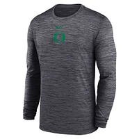 Men's Nike Black Oregon Ducks 2025 Sideline Velocity Performance Long Sleeve T-Shirt