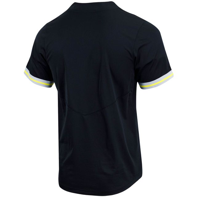 Maillot de baseball à deux boutons Nike pour hommes, noir, réplique des Ducks l'Oregon