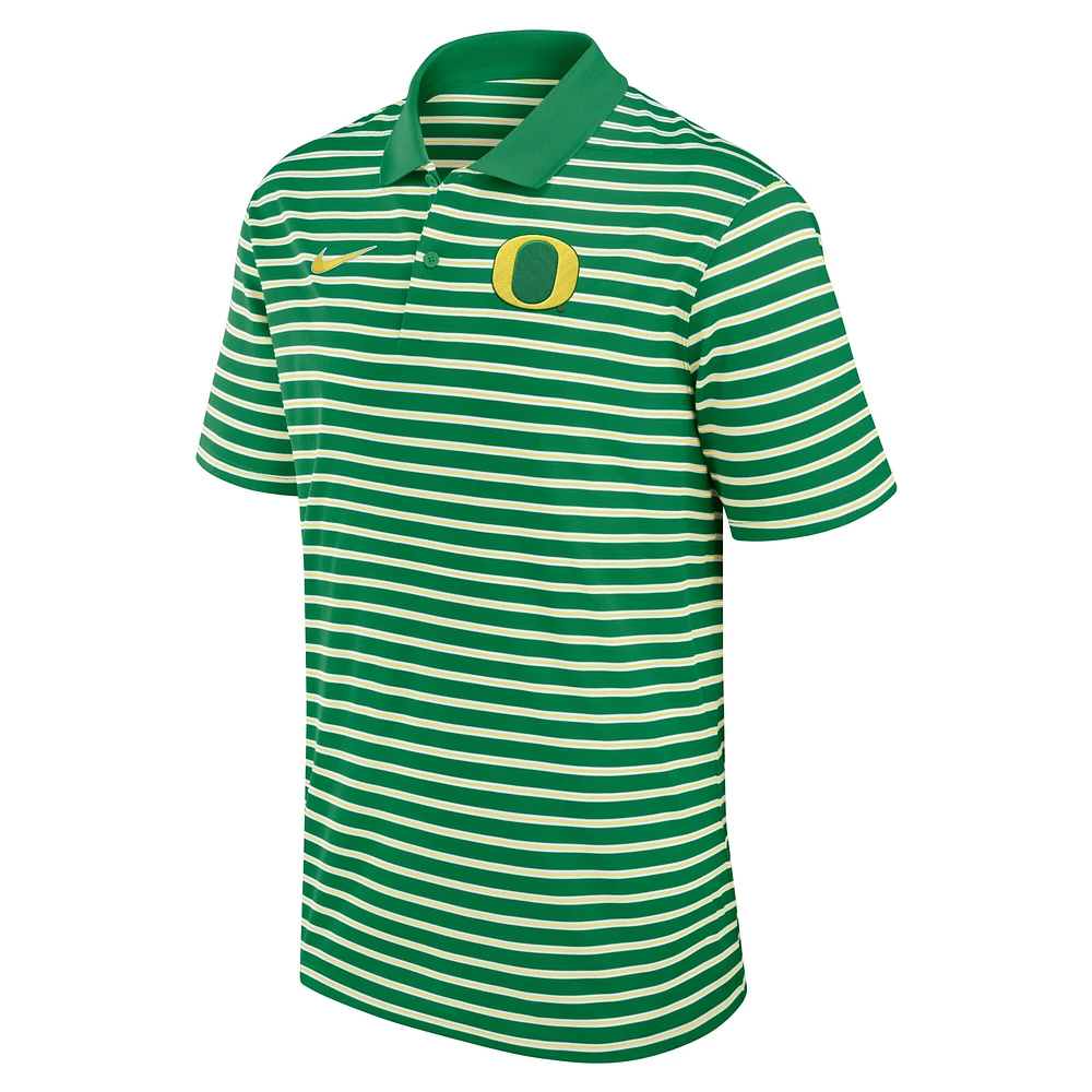 Men's Nike Green/White Oregon Ducks Primetime Victory Striped Performance Polo