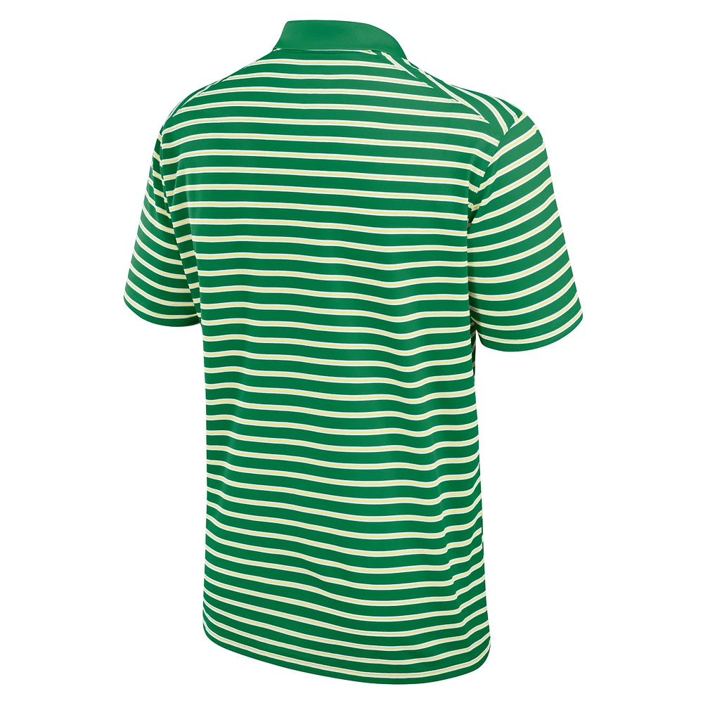 Men's Nike Green/White Oregon Ducks Primetime Victory Striped Performance Polo