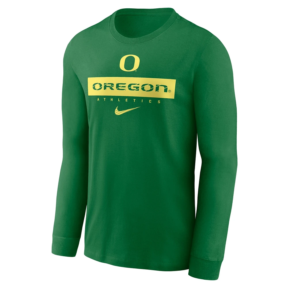 Men's Nike Green Oregon Ducks 2024 Sideline Legend Performance Long Sleeve T-Shirt