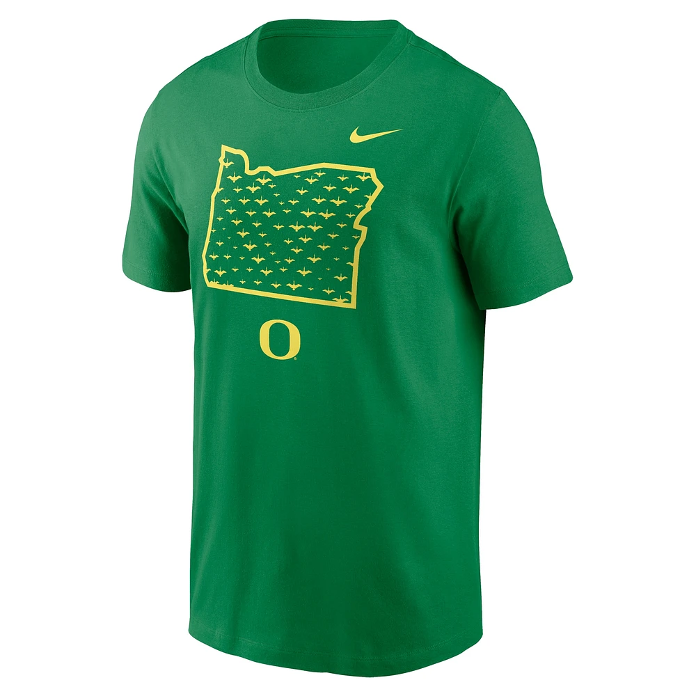 Men's Nike Green Oregon Ducks Campus State Shape T-Shirt