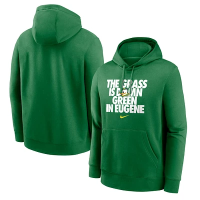 Men's Nike Green Oregon Ducks Grass Is Club Fleece Pullover Hoodie