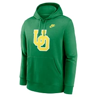 Men's Nike Green Oregon Ducks Legacy Logo Club Fleece Pullover Hoodie