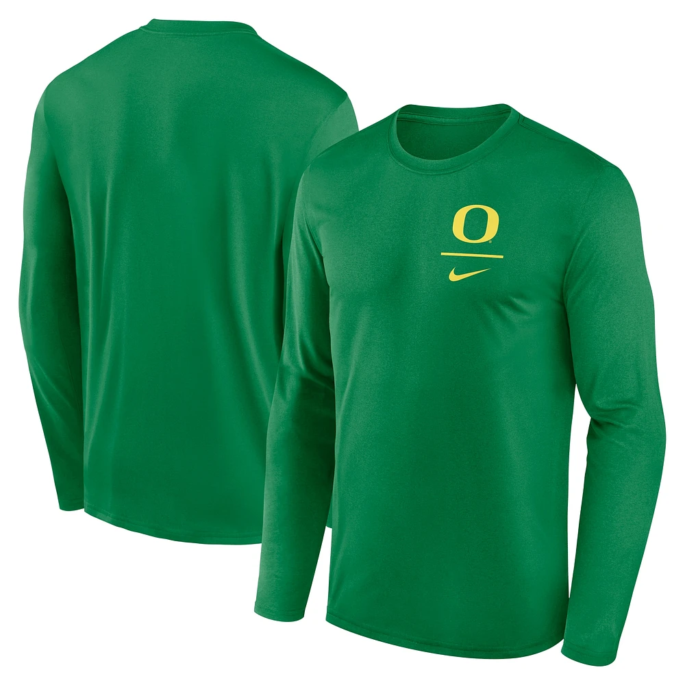 T-shirt à manches longues Nike Green Oregon Ducks Primary Stack Legend pour homme