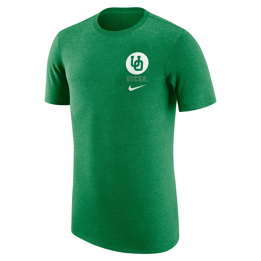 Men's Nike Green Oregon Ducks Retro Tri-Blend T-Shirt