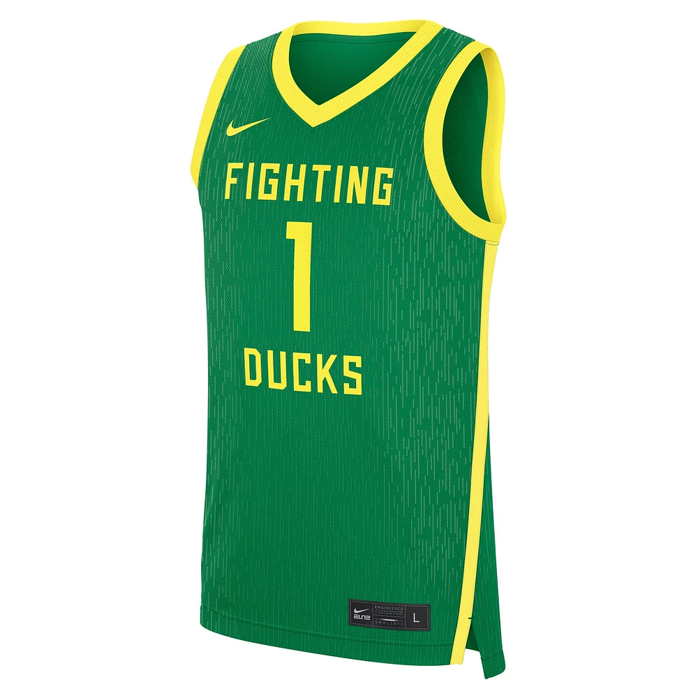 Men's Nike Green Oregon Ducks Road Replica Basketball Jersey