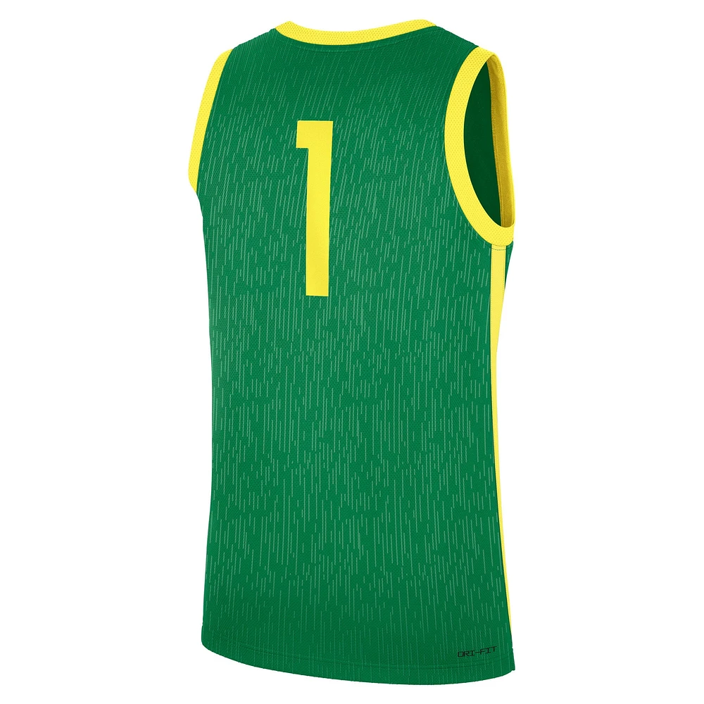 Men's Nike Green Oregon Ducks Road Replica Basketball Jersey