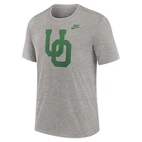 Men's Nike Heather Gray Oregon Ducks Blitz Legacy Primary Tri-Blend T-Shirt