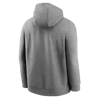 Men's Nike Heather Gray Oregon Ducks Legacy Football Icon Club Fleece Pullover Hoodie