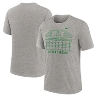 T-shirt Nike Heather Grey Oregon Ducks Local Campus Time Honored Tradition Tri-Blend pour homme