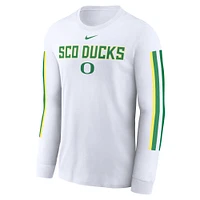 Men's Nike White Oregon Ducks Local Spirit Slogan Long Sleeve T-Shirt