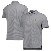 Men's Peter Millar Black Oregon Ducks Jubilee Striped Performance Jersey Polo