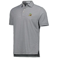 Men's Peter Millar Black Oregon Ducks Jubilee Striped Performance Jersey Polo