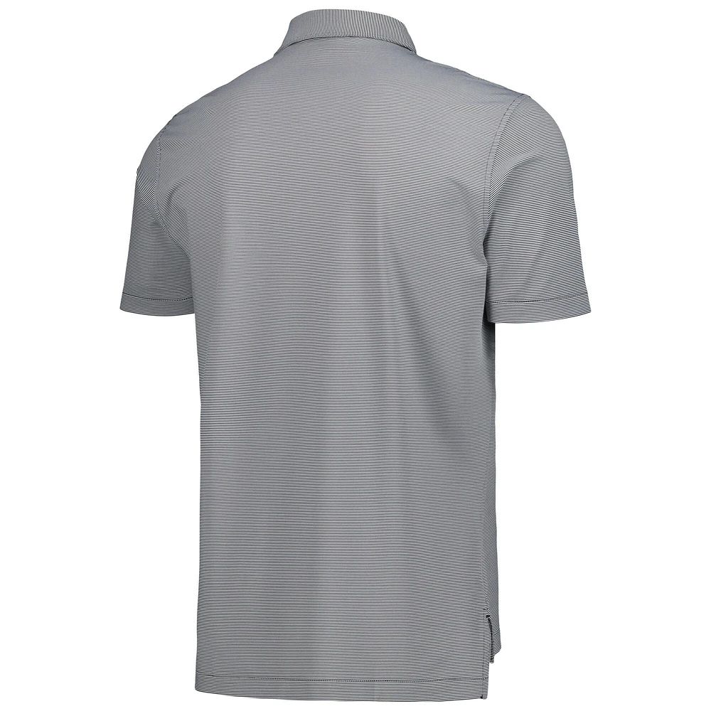 Men's Peter Millar Black Oregon Ducks Jubilee Striped Performance Jersey Polo