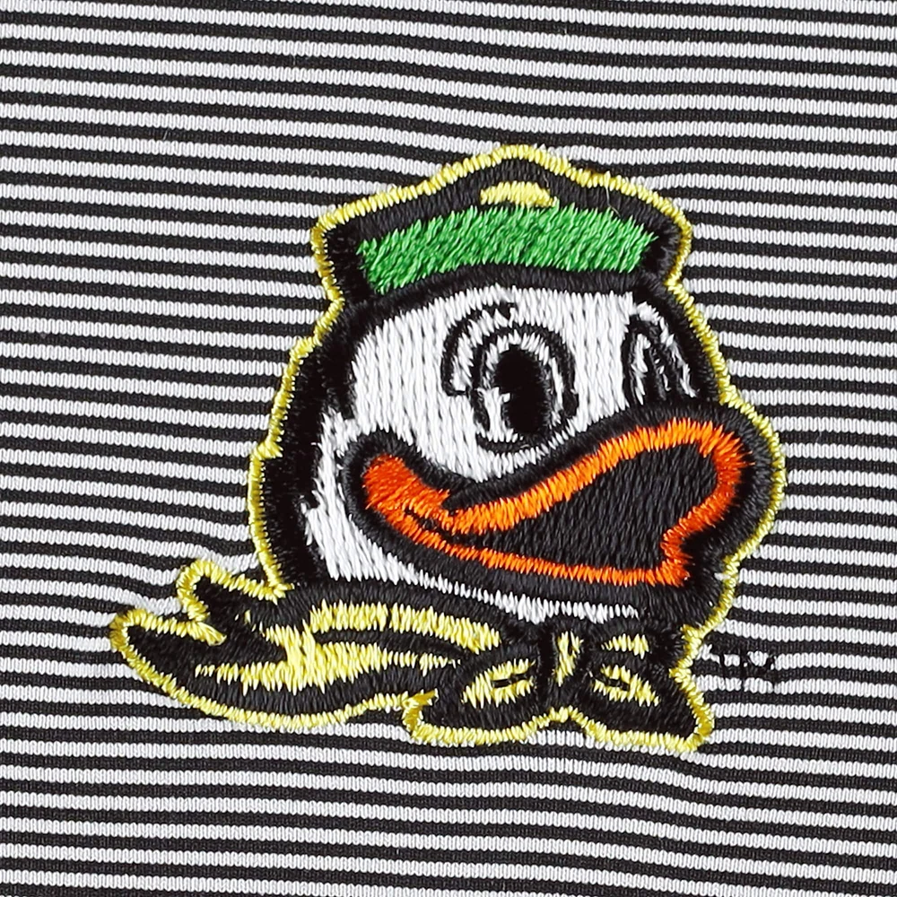 Men's Peter Millar Black Oregon Ducks Jubilee Striped Performance Jersey Polo