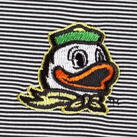 Men's Peter Millar Black Oregon Ducks Jubilee Striped Performance Jersey Polo