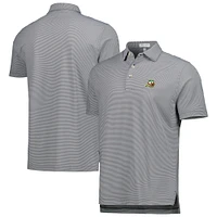 Men's Peter Millar Black Oregon Ducks Jubilee Striped Performance Jersey Polo