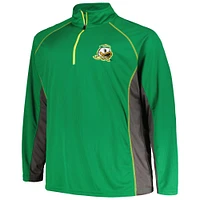 Men's Profile Green Oregon Ducks Big & Tall Quarter-Zip Raglan Jacket