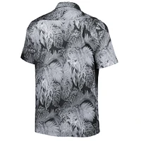 Men's Tommy Bahama Black Oregon Ducks Coast Luminescent Fronds Camp Button-Up Shirt
