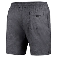 Men's Tommy Bahama Black Oregon Ducks Naples Layered Leaves Swim Trunks