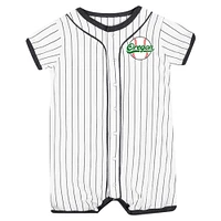 Newborn & Infant Colosseum White Oregon Ducks Pinstripe Dusty Romper