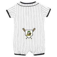 Newborn & Infant Colosseum White Oregon Ducks Pinstripe Dusty Romper