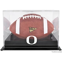 Oregon Ducks Black Base Team Logo Football Display Case with Mirror Back