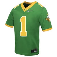 Preschool Nike #1 Green Oregon Ducks Vapor Fusion Alternate Jersey