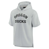 Unisex Fanatics Gray Oregon Ducks Elements Super Soft Fleece Short Sleeve Pullover Hoodie