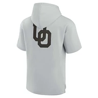 Unisex Fanatics Gray Oregon Ducks Elements Super Soft Fleece Short Sleeve Pullover Hoodie