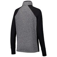 Women's Black/Heather Gray Oregon Ducks Finalist Raglan Quarter-Zip Jacket