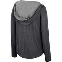 Women's Colosseum Oregon Ducks Distressed Heather Long Sleeve Hoodie T-Shirt