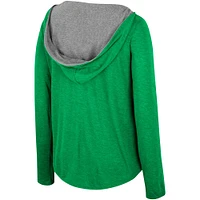 Women's Colosseum  Green Oregon Ducks Distressed Heather Long Sleeve Hoodie T-Shirt