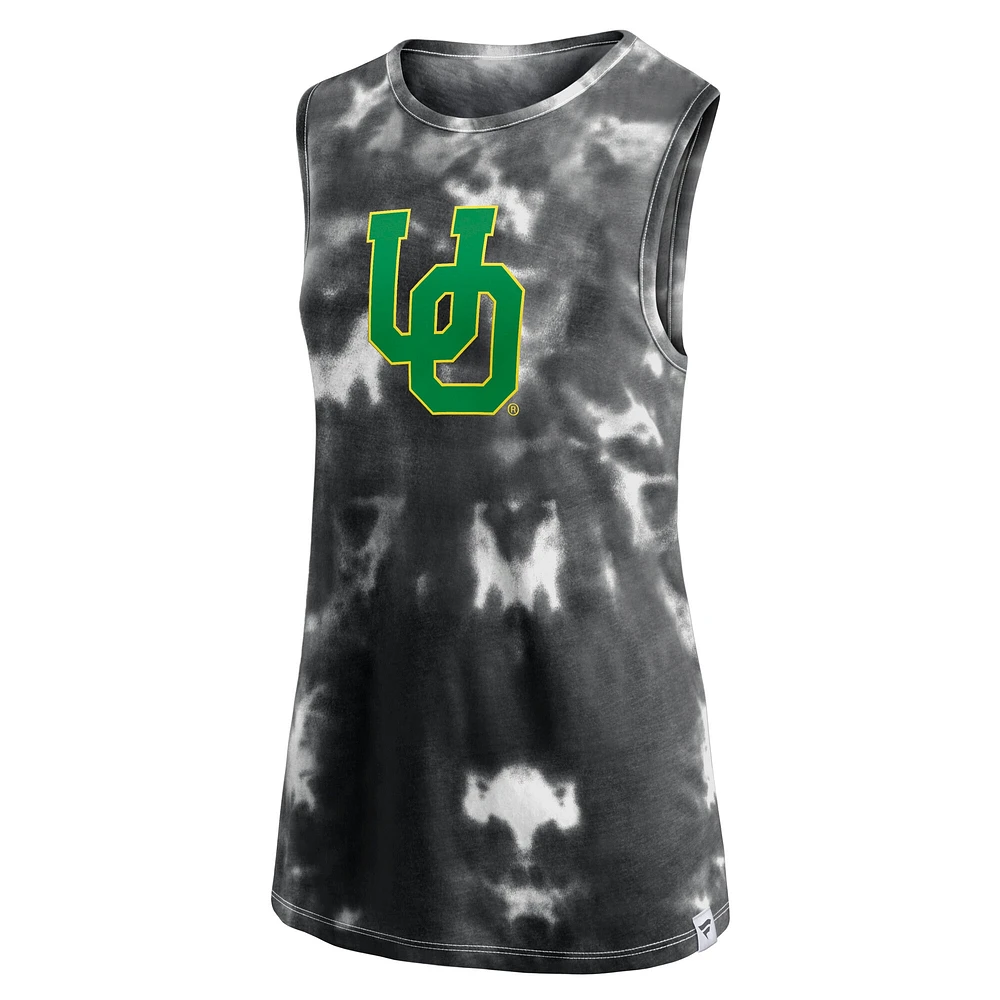 Débardeur Tie-Dye Sport Resort Fanatics pour femme, noir, Oregon Ducks