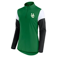 Women's Fanatics Green Oregon Ducks Block Party Quarter-Zip Top