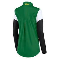 Women's Fanatics Green Oregon Ducks Block Party Quarter-Zip Top