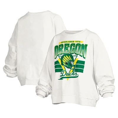 Sweat-shirt surdimensionné à logo rétro Janice des Oregon Ducks pour femme Pressbox White