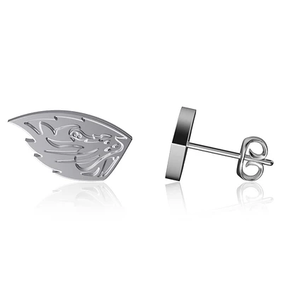 Dayna Designs Boucles d'oreilles en argent avec logo de l'équipe des castors de l'état de l'Oregon