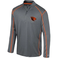 Men's Colosseum Black Oregon State Beavers Cameron Quarter-Zip Windshirt
