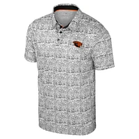 Men's Colosseum Black Oregon State Beavers It's Time! Allover Print Polo