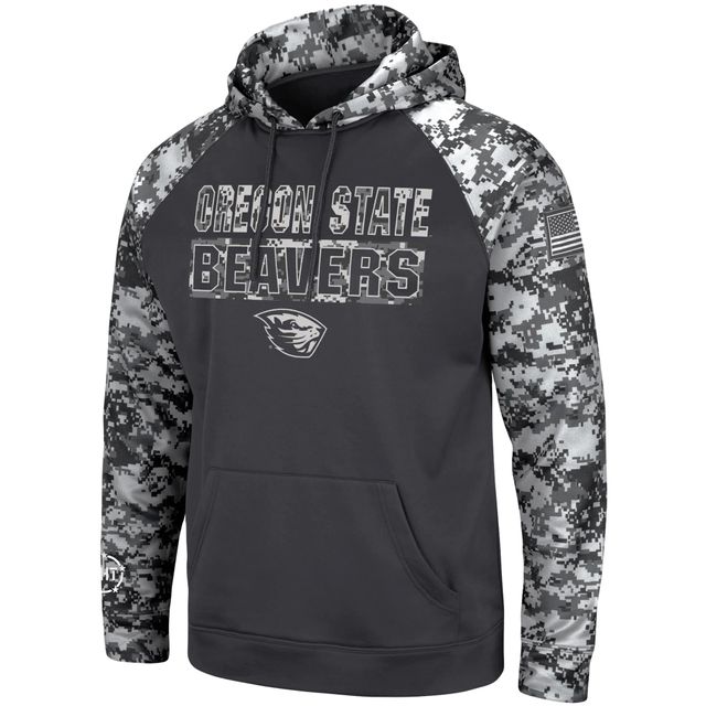 Colosseum Charcoal Oregon State Beavers OHT Military Appreciation Digital Camo Sweat à capuche pour homme