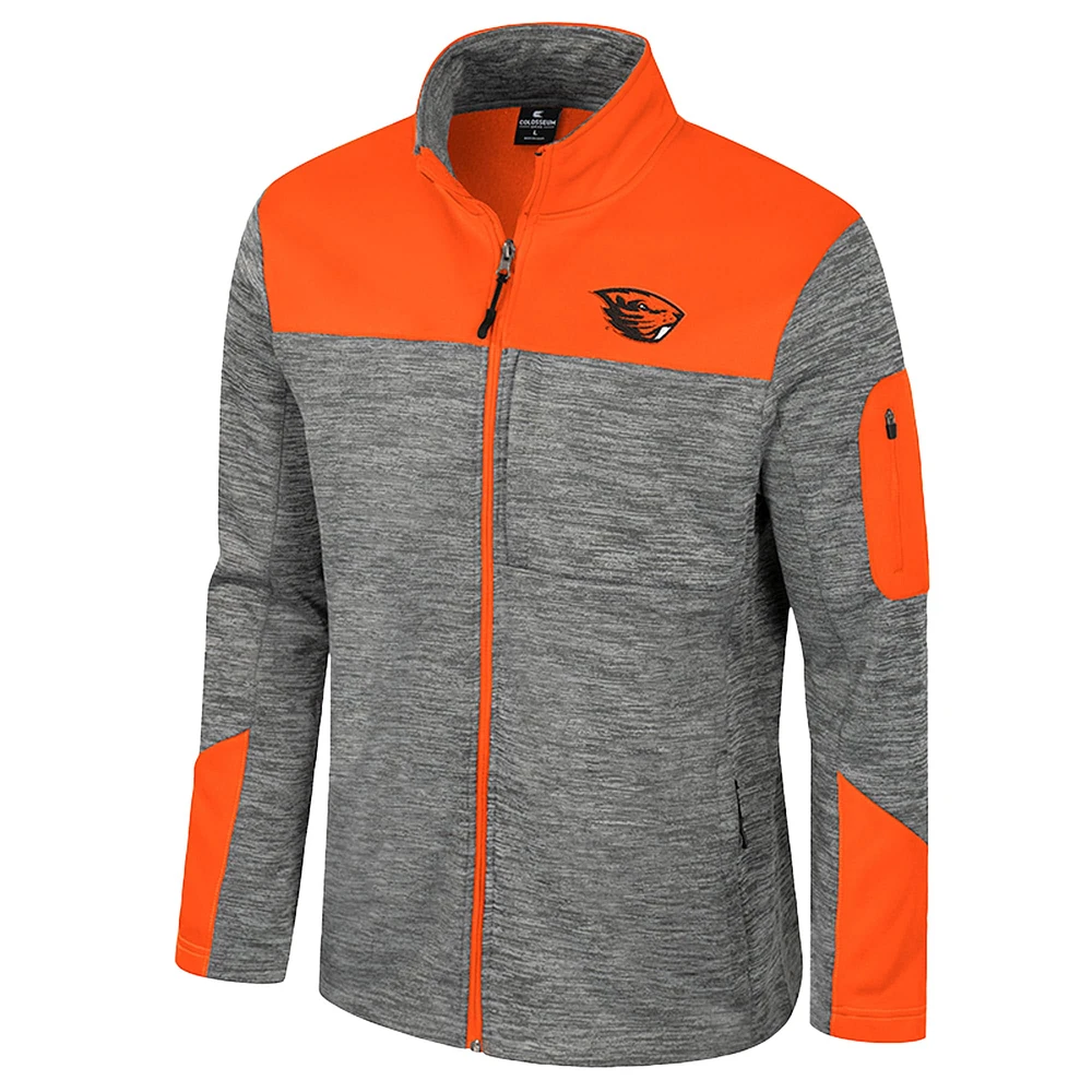 Men's Colosseum  Gray/Orange Oregon State Beavers Guard Full-Zip Jacket