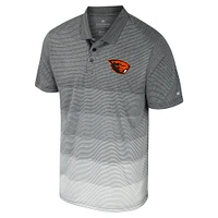 Men's Colosseum Gray Oregon State Beavers Striped Mesh Polo