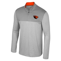 Men's Colosseum Gray Oregon State Beavers Tuck Quarter-Zip Top