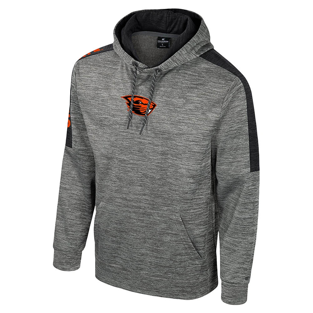 Men's Colosseum Heather Gray Oregon State Beavers Dozer Pullover Hoodie