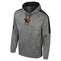 Men's Colosseum Heather Gray Oregon State Beavers Dozer Pullover Hoodie