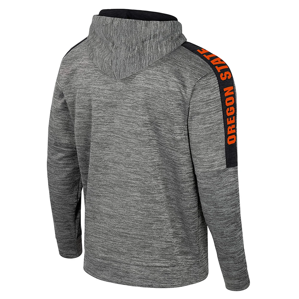 Men's Colosseum Heather Gray Oregon State Beavers Dozer Pullover Hoodie